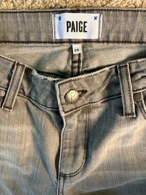Paige Distressed Grey Skinny Denim Jeans